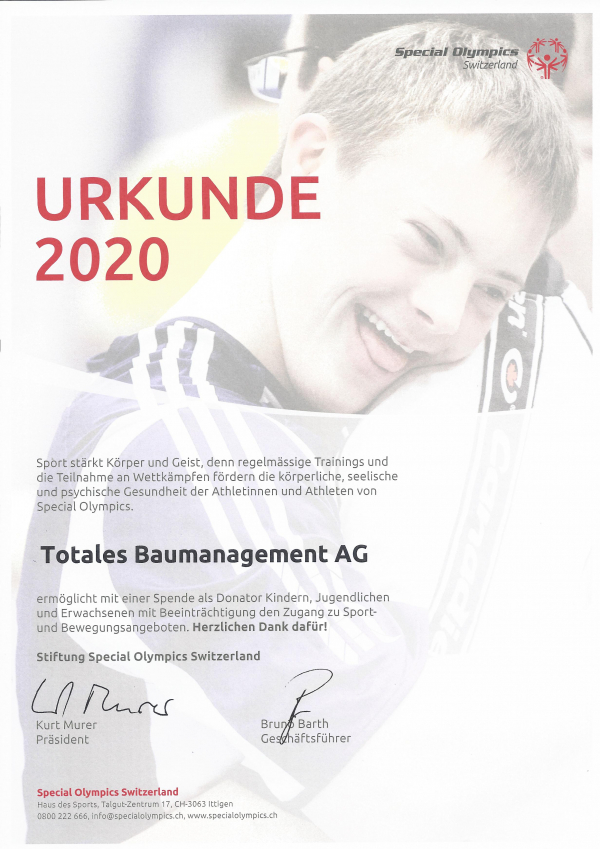 Verlängerung Partnerschaft mit Special Olympics (Switzerland)